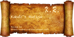 Kabát Rufina névjegykártya